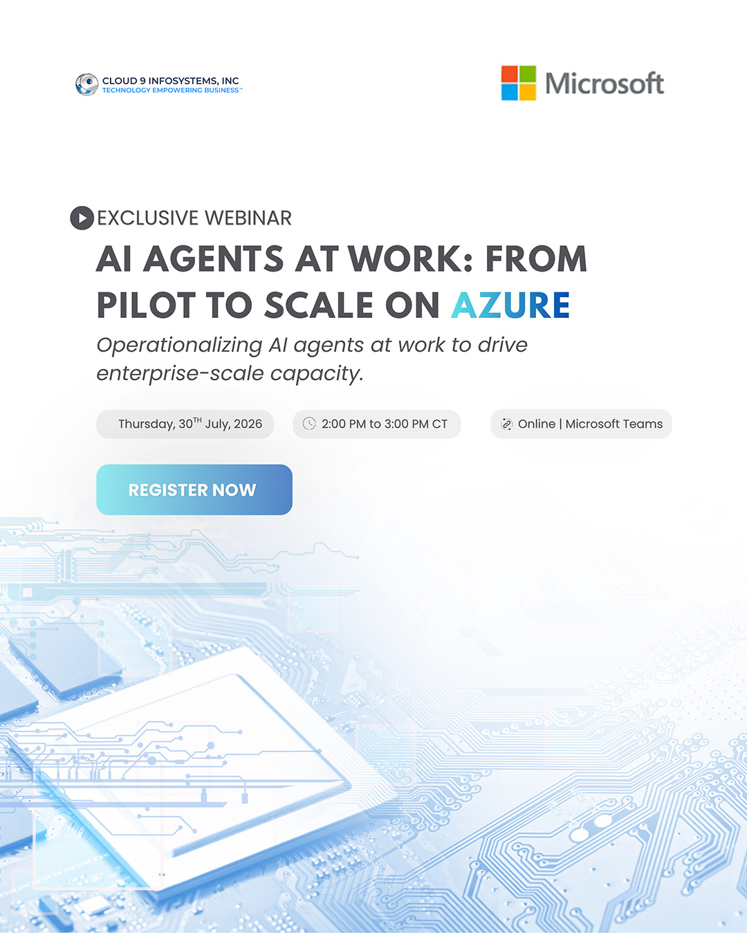 Webinar Agents at Work From Pilot to Scale on Azure AI Banner
